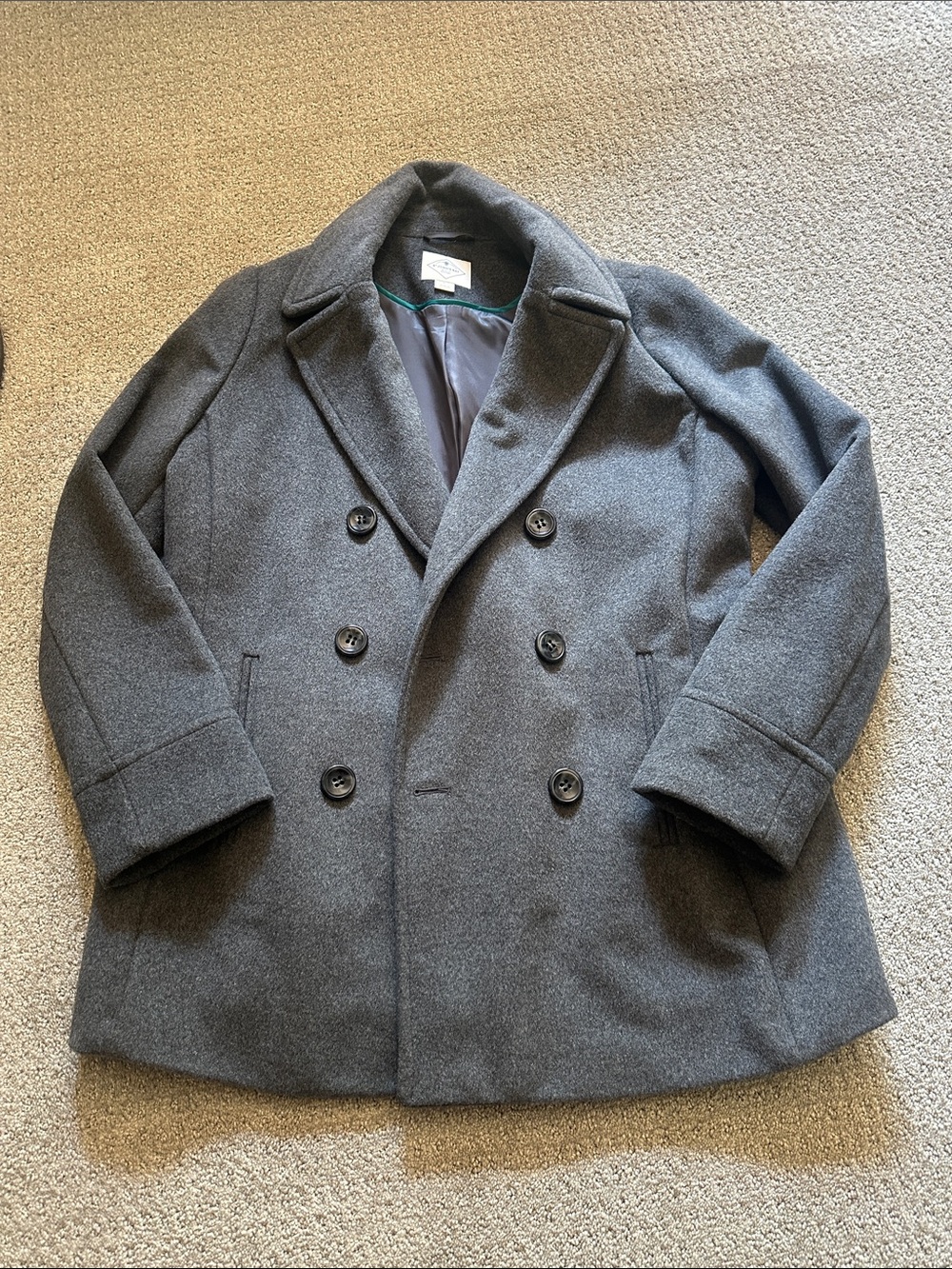 St. John's Bay Gray Women's Double-Breasted Peacoat